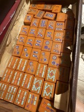 Vintage Estate Butterscotch Bakelite Mahjong Set 139 Tiles
