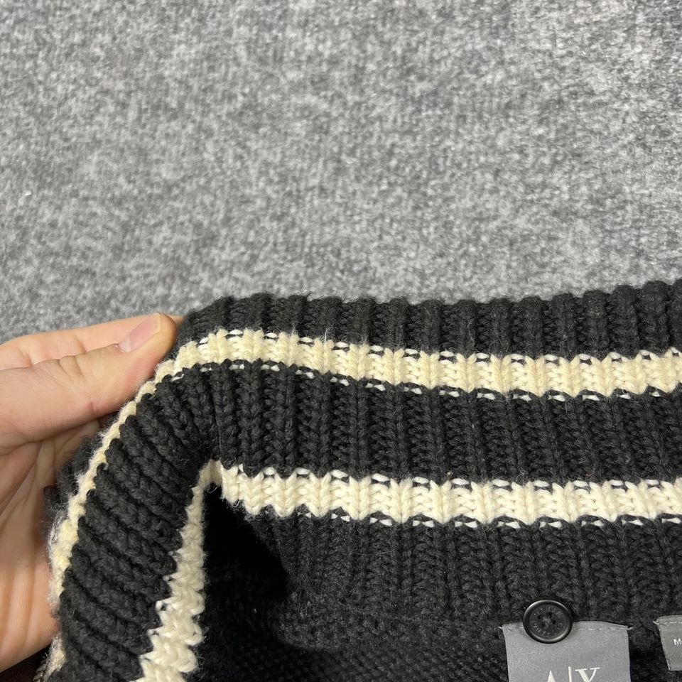 Armani Exchange Jacket Mens XL Brown Black Mixed Media Full Zip Faux Leather - Image 4 of 4