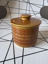 Vintage Hornsea Pottery Saffron Lidded Sugar or Preserve / Jam Pot Mcm 70s (bg)