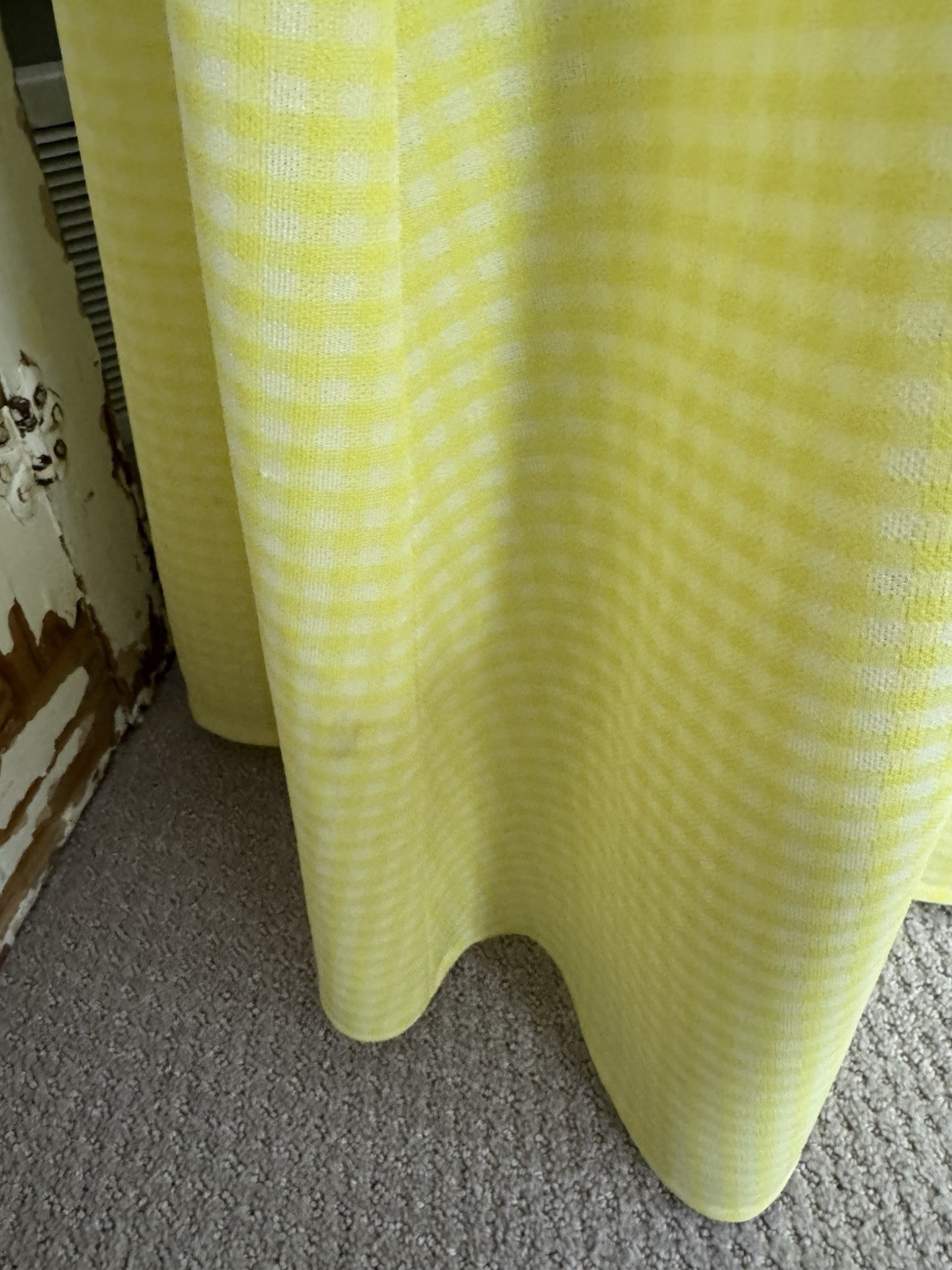 Vtg 60s Abstract Patchwork Gingham Maxi Dress Swe… - image 3