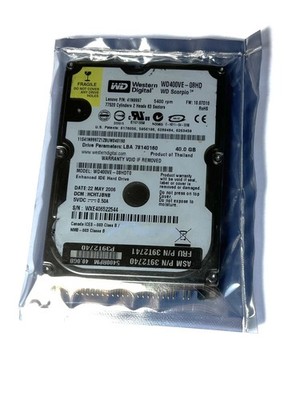 WD HDD 40 GB 2,5  ATA, IDE, PATA 5400RPM Festplatte WD400VE-08HD