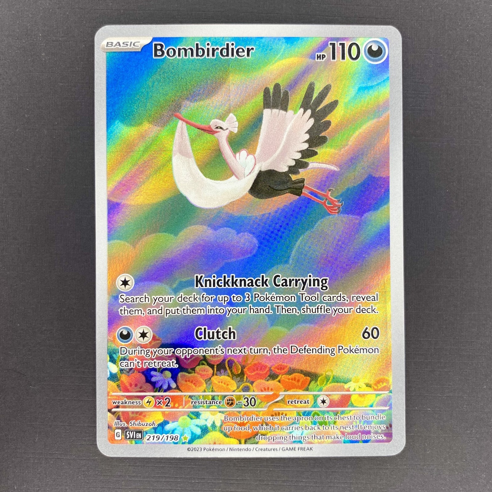 Bombirdier 219/198 Illustration Rare Holo Scarlet Violet Base Set Pokemon NM