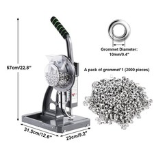 NEW Heavy Duty Semi-automatic Hand Press Grommet Machine Commercial Eyelet