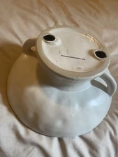 Beautiful Cream Ceramic Bowl/Dish W/ Handles Rustic Shape