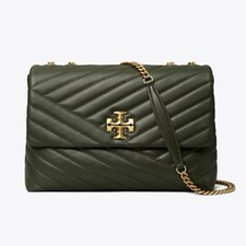 Tory Burch Kira Chevron Convertible Shoulder Bag, Sycamore Green Quilted Leather