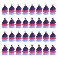 "Mini Quasten 1,6\" 50 StüCk Blau Rose Rot"