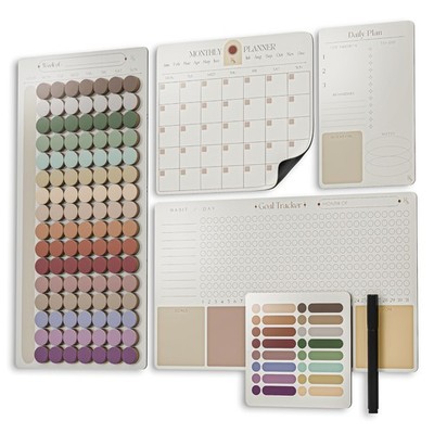 Premium Color-Coded Time Block Planner, Refrigerator Magnetic Planner Set, Vi...