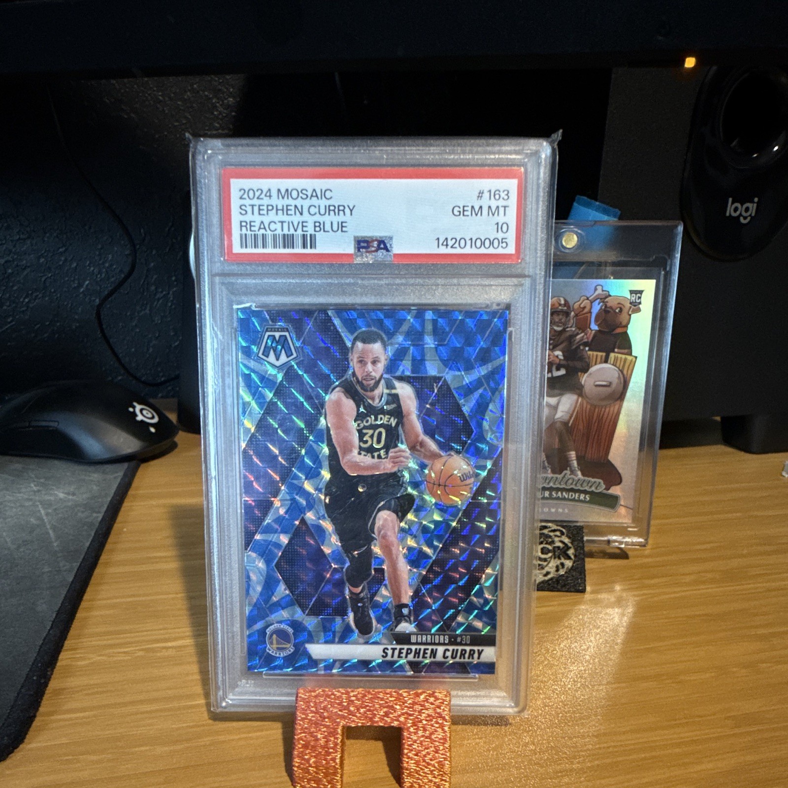 Panini 2024 Mosaic Stephen Curry Reactive Blue Parallel #163 PSA 10 Warriors