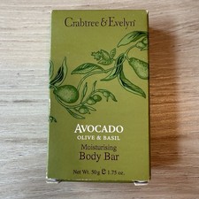 Crabtree Evelyn Avocado Olive Basil Moisturizing Body Bar 1.7 oz New In Box