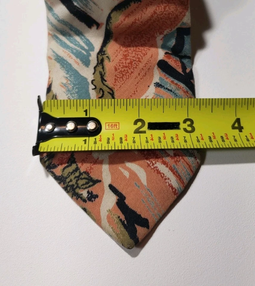 RARE Ultra Vtg Tie 54.25" 40s 50s 60s No Inner Liner Abstract Handmade USA - Image 2 of 4