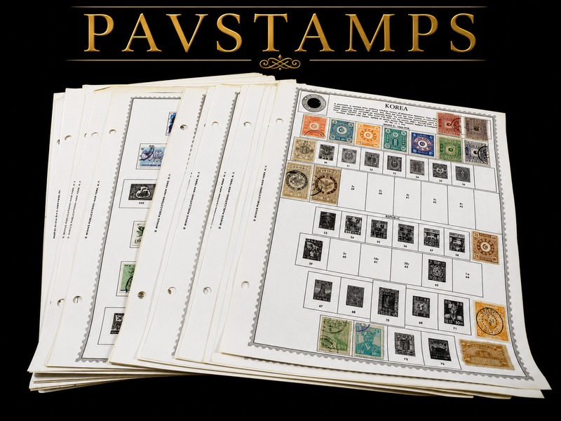 KOREA, Stamp Collection mostly hinged on Minkus pages