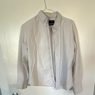 rag & bone Men's White Cotton Button-Down Shirt Long Sleeve