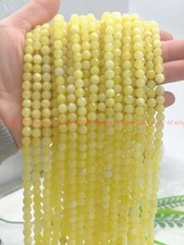 Pretty Natural 6mm Faceted Yellow Jade Gemstone Round Loose Beads 15in Strand