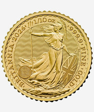 British Royal Mint 2026 UK Britannia 1/10 oz Gold Coin 0.9999 Uncertified