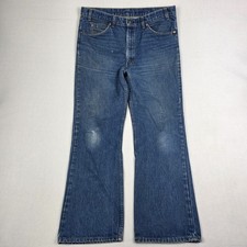 Vintage Levis 517 Boot Cut Jeans Mens 38x30 Blue Fade Western Cowboy Orange Tab