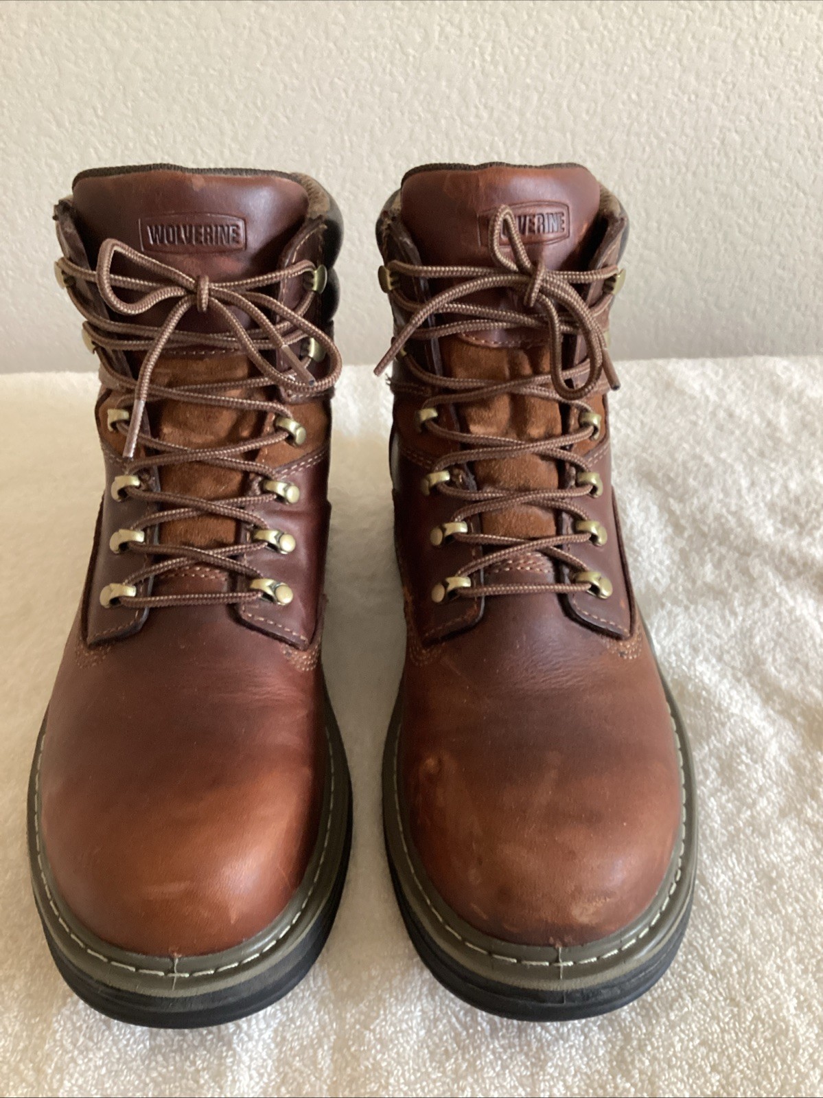 Wolverine Contour Welt Brown Leather Work Boots for Men Size 9 W02419