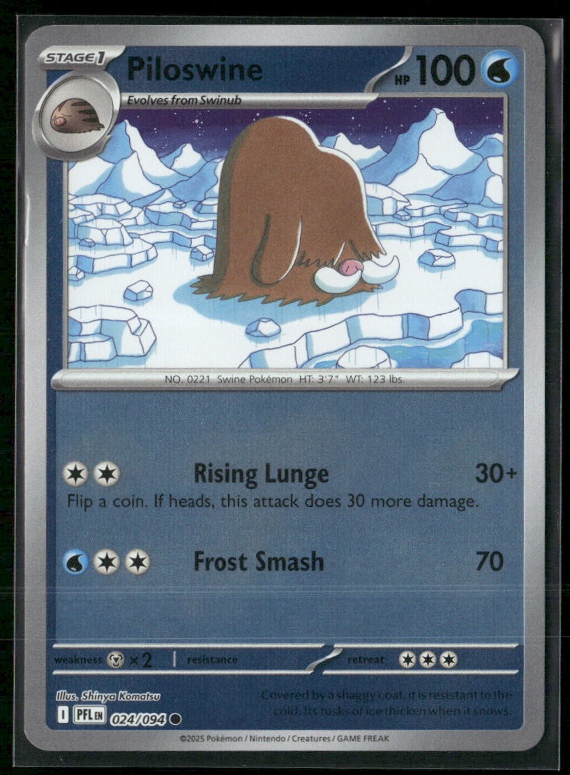 Piloswine ME02: Phantasmal Flames 024/094 Reverse Holo NM