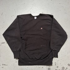 Vintage 1990 Champion Reverse Weave Sweatshirt Black Made In USA XXL