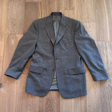 Bachrach Made in Italy Sport Coat Blazer Mens 42R Gray Wool Cashmere 94/4 2 BTN