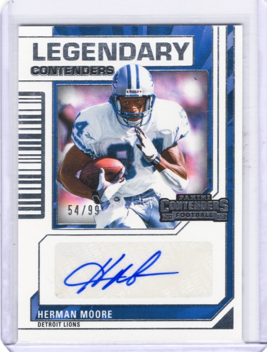2023 Panini Contenders Herman Moore Legendary Contenders Auto #LCA-HMO /99 Lions