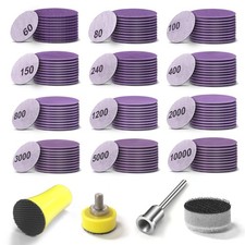 Sanding Discs 1 Inch 120 PCS Wet/Dry Sandpaper Hook and Loop 60-10000 Grits w...