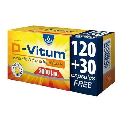 D-Vitum Forte 2000 IE 150 Kapseln Vitamin D3 Muskel Knochen Zähne Immunität Unterstützung