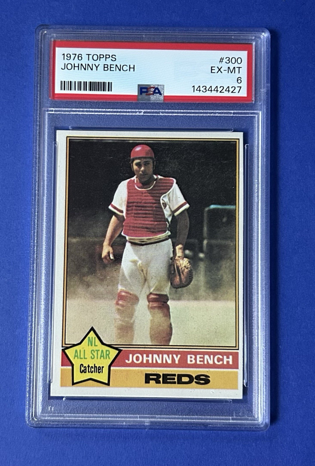 1976 Topps Johnny Bench Cincinnati Reds #300 PSA 6 EX-MT