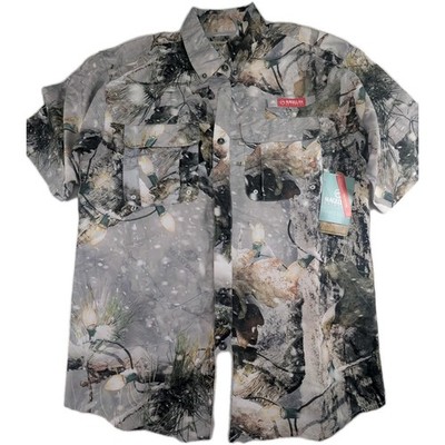 Magellan Laguna Madre Mossy Oak Christmas Lights Fish Gear Men's Small Shirt NWT