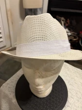 Classic White Viejo Fedora Style Garcia Signature Hat Original Cotton String