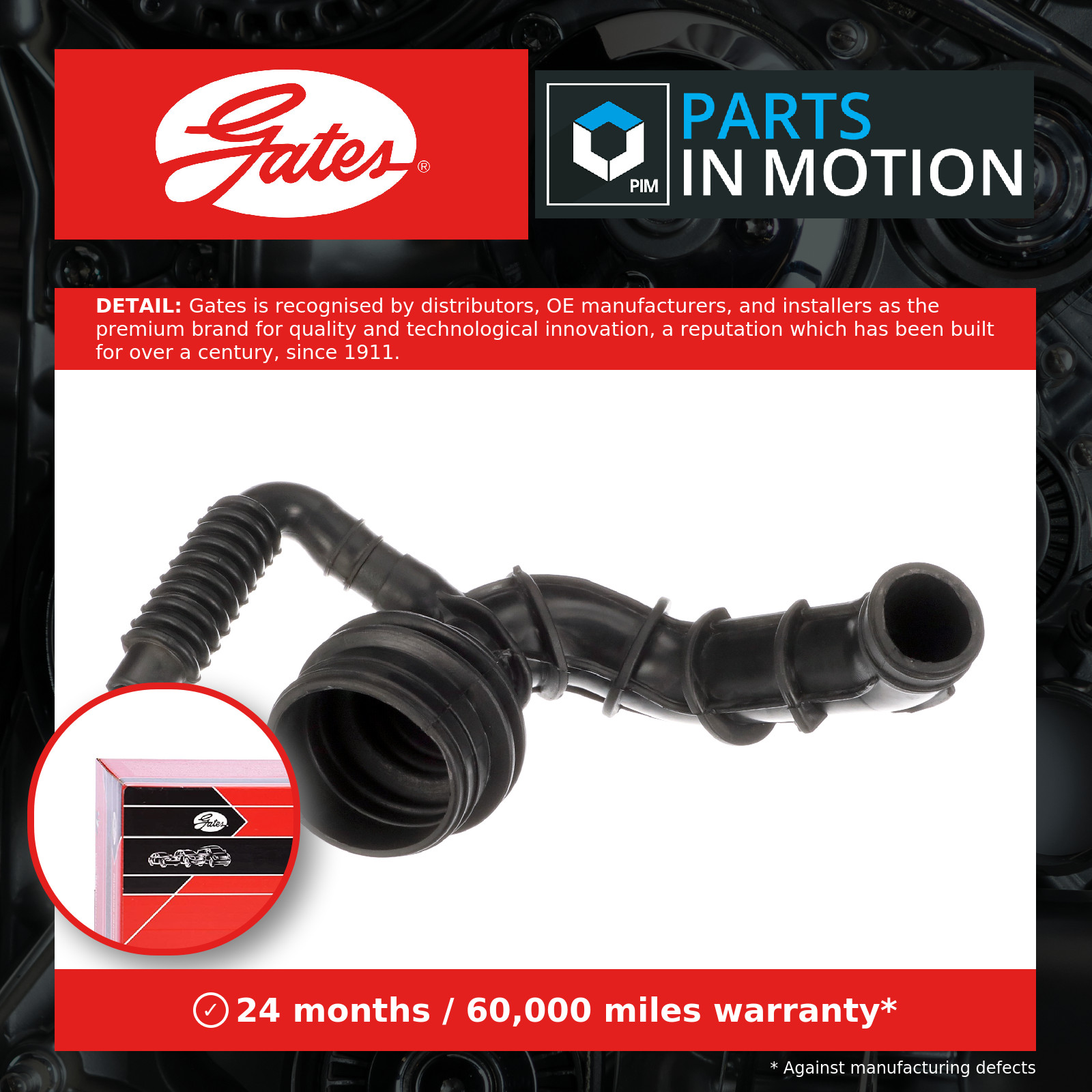 Air intake duct pipe NBR (nitrile butadiene rubber) ANTK1062 GATES for FORD - Image 5