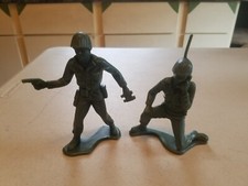 2 Vintage Large Tim-Mee Toys Plastic U.S. Toy Soldiers 4 - 5"