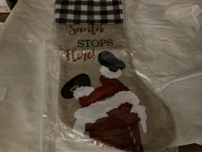 Santa Stops Here Christmas Stocking