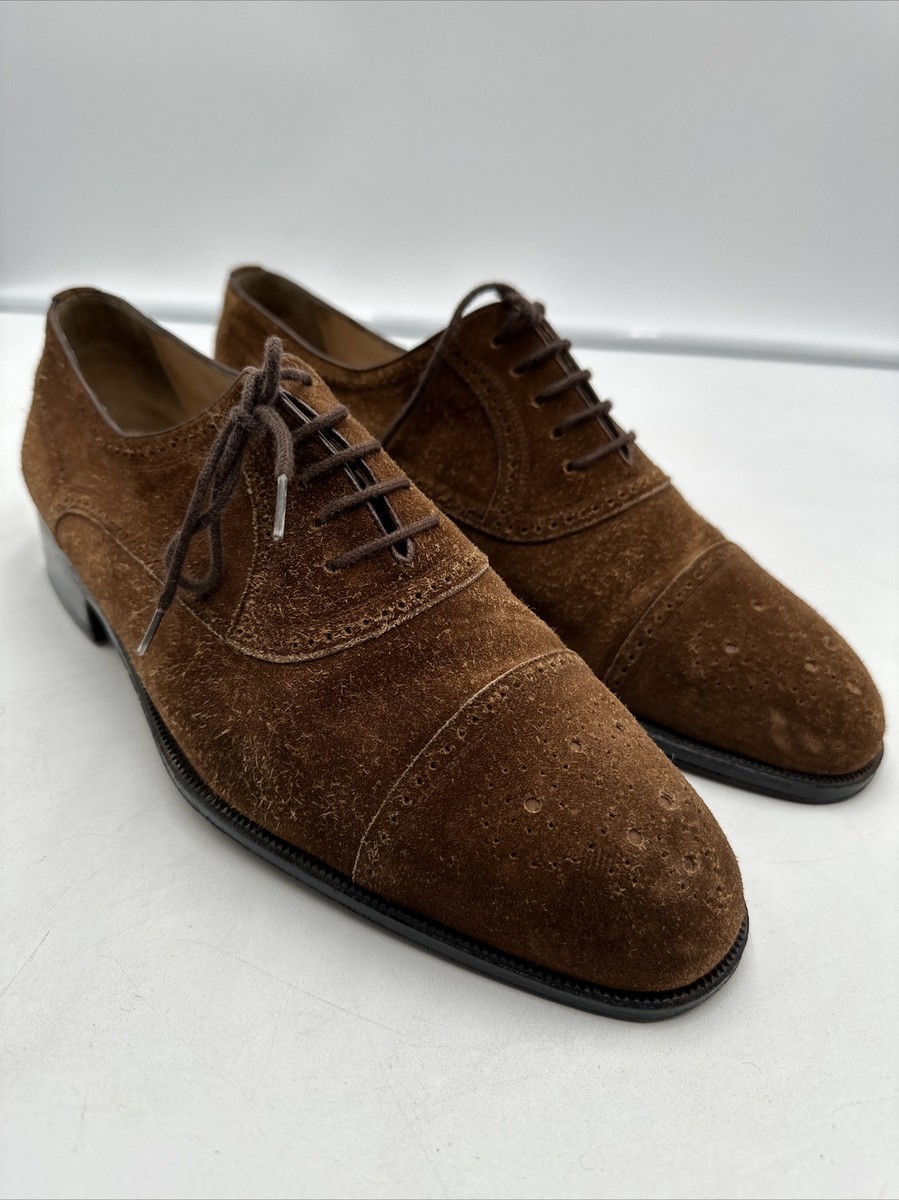 MORESCHI モレスキー　メンズ　革靴　6ハーフ Moreschi mens Brogue shoes 9 brown luxury suede leather Lace Up | eBay