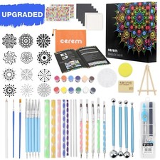 Mandala Dotting Tools Kit w Acrylic Paints & Reusable Stencils, Dot Art Supplies