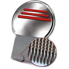 New Rid Head Lice Metal Comb Nit Stainless Steel Teeth Terminator Free S H RED