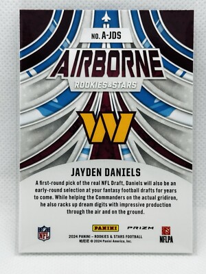 2024 Rookies And Stars Jayden Daniels Airborne Silver Prizm | eBay