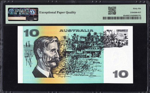 Australia 10 TEN Dollars P45e R309 1985 Johnston Fraser PMG66 Gem UNC EPQ HIGH - Bild 2 von 2