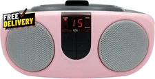 PROSCAN SRCD243 Portable CD Player with AM/FM Radio Boombox (Pink