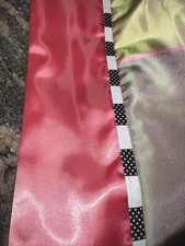 MACKENZIE-CHILDS CUSTOM DRAPERY PANEL SILK,SATIN,BLK WHITE ACCENT 93  LONG MUST C