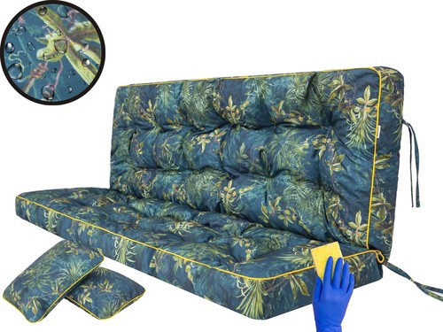 Bankauflage fur Gartenbank Hollywoodschaukel Sitzkissen- inkl.2 Seitenkissen - Bild 18 von 29