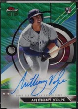 2023 Topps Finest - Anthony Volpe #FA-AV Green Wave /99 (AU, RC) Auto - PSA 7