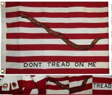 4X6 Embroidered Sewn FIRST NAVY JACK GADSDEN 300D Nylon Flag 6X4 FT LARGE