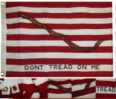 2X3 FT Embroidered Sewn FIRST NAVY JACK GADSDEN 600D 2PLY Nylon Flag BANNER