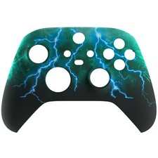 Green Lightning Soft Touch Faceplate Shell Case For Xbox Series X/S Controller
