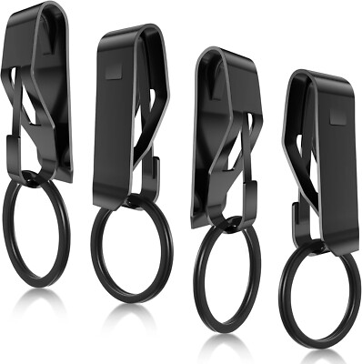 4 Pieces Belt Key Clip Key Holder Belt Security Metal Key Clip for Belt Belt ...
