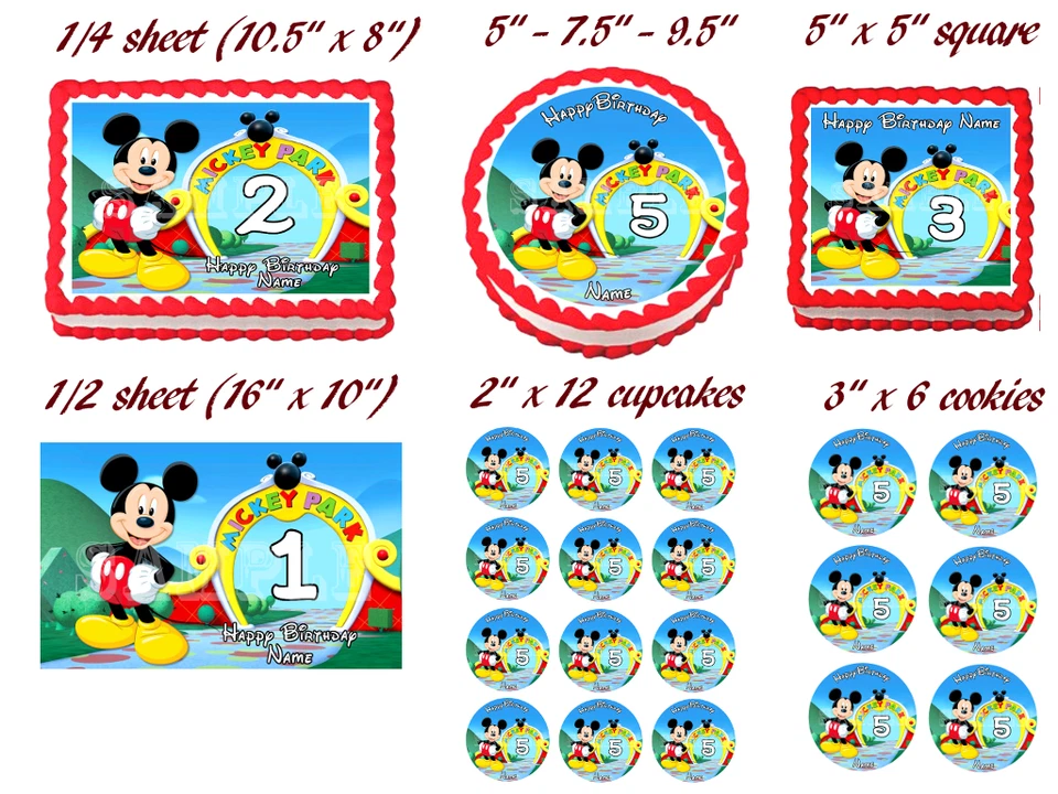 Imagen de fiesta comestible MICKEY MOUSE adorno de pastel Foto 2 de 2
