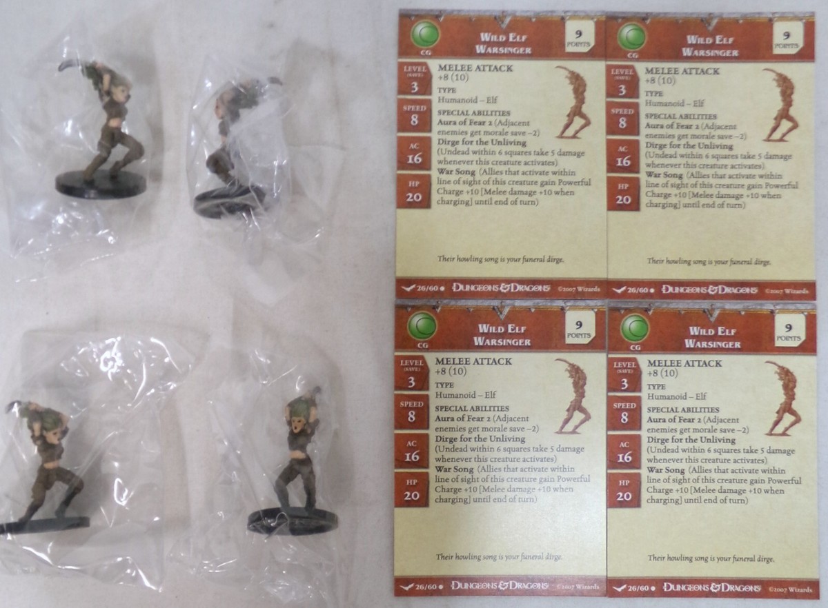 Wizards of the Coast D&D Unhollowed Wild Elf Warsinger Miniatures Lot
