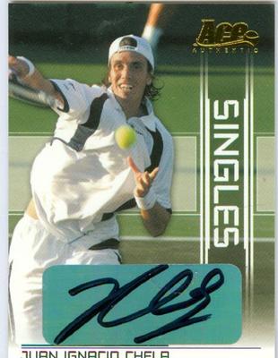 2007 Ace Authentic Straight Sets #SI-10 Juan Ignacio Chela Autograph Tennis Card
