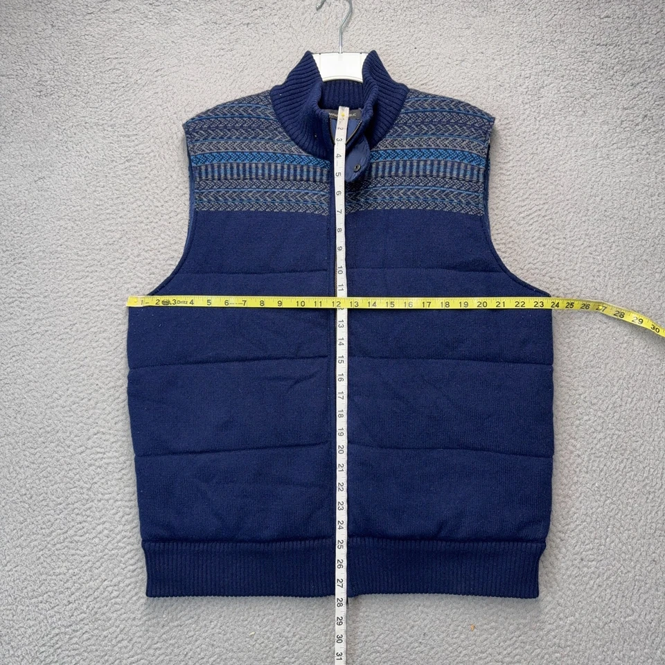 Banana Republic Wool Vest Jacket Mens XL Blue Full Zip Lined Insulated Outdoor - Image 2 of 4