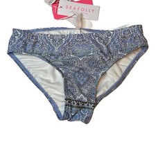 Seafolly Kids Blue Paisley Pattern Bikini Bottom Swimwear Size 10 New